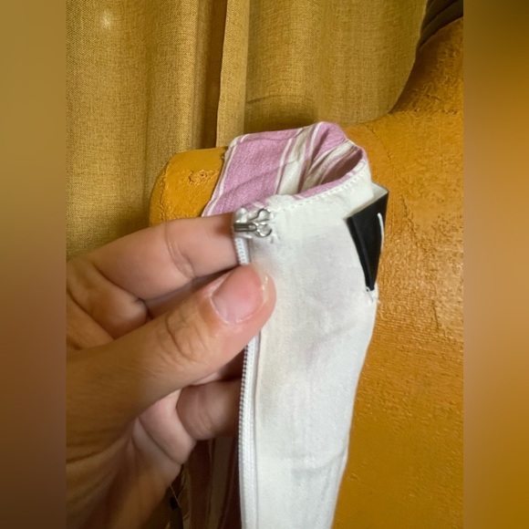 LULU'S Dresses Jacqui Lavender And White Striped Button Front Midi Dress - Picture 5 of 14